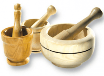 Drainers, mortar and pestle