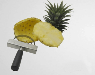 Peeling a pineapple
