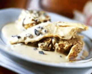 Poularde à la crème farcie au foie gras Poularde à la crème farcie au foie gras