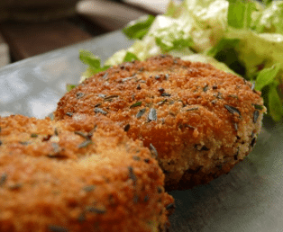 Chèvres chauds panés au thym Chèvres chauds panés au thym