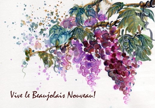 Pastel sur le Beaujolais nouveau