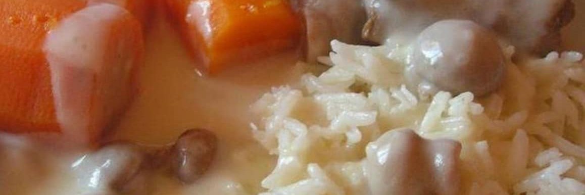 Blanquette de veau &agrave; l&rsquo;ancienne et riz pilaf