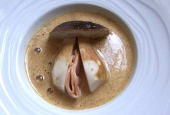 Cèpe, ventrêche et sabayon aux cèpes