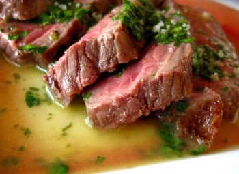 Entrecôte Bercy au beurre de cresson