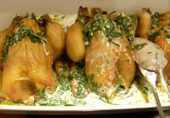 Coquelets à la crème et à l’estragon