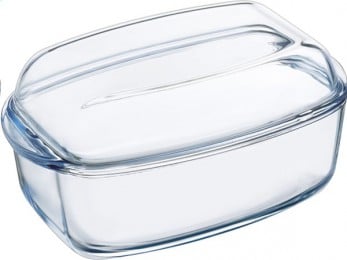 Plat pyrex carré avec couvercle