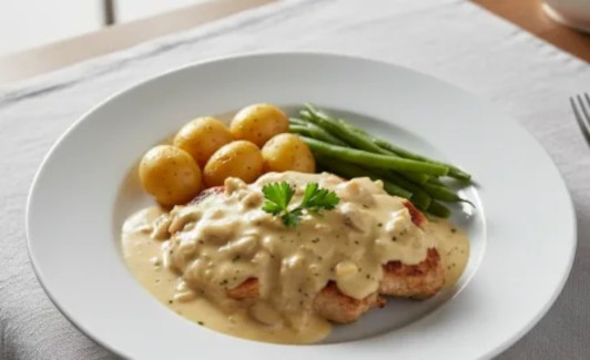 Escalope de volaille à la banquière