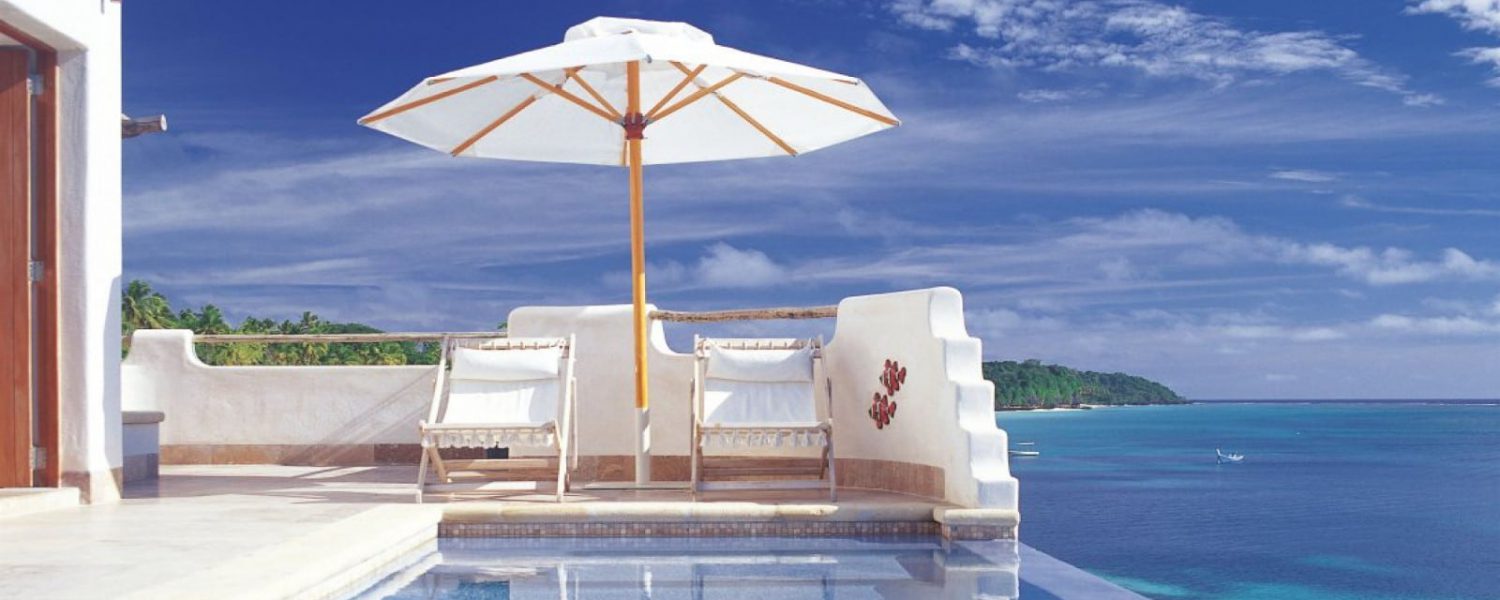 Terrasse eines Zimmers im Hotel Vatulele Island Resort