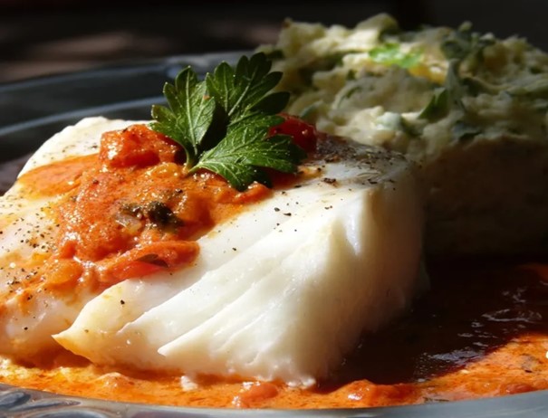 Dos de cabillaud à la sauce Dugléré