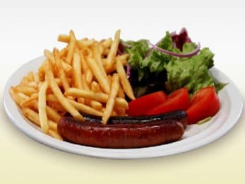 Merguez, frites et crudités