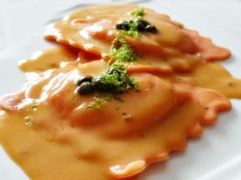 Raviolis de homard sauce homardine