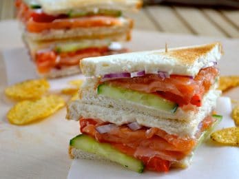 Club sandwich au saumon fumé
