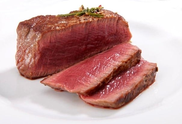 Rare beef steak