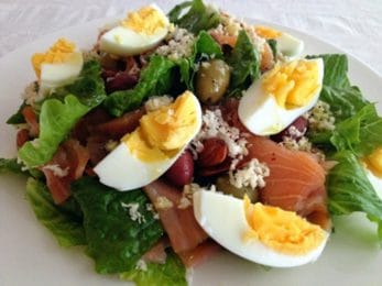 Salade mixte au saumon fumé
