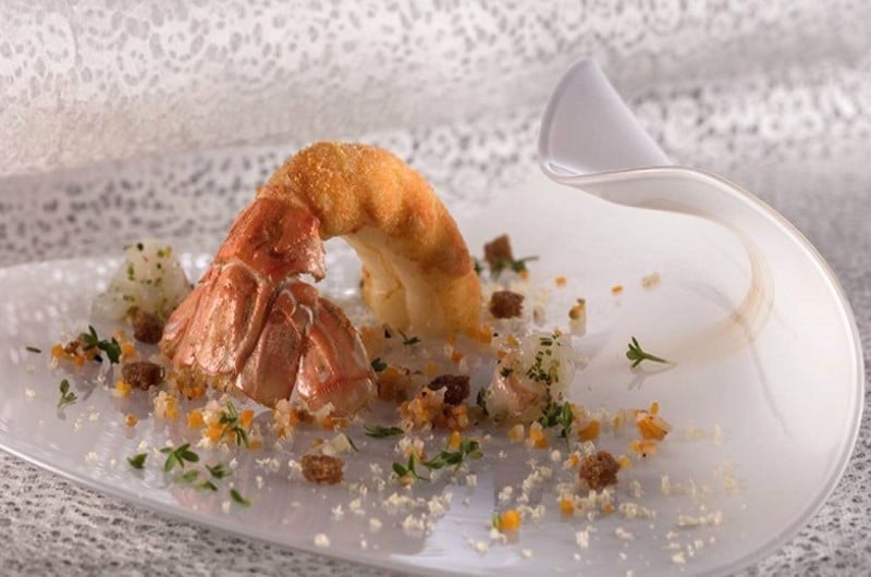 Queue de langoustine en tempura