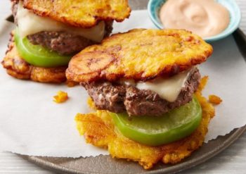 Patacón au hamburger