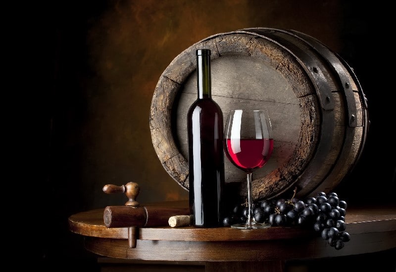 Red wine barrel