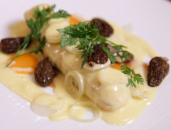 Boudin de homard aux morilles sauce au beurre nantais