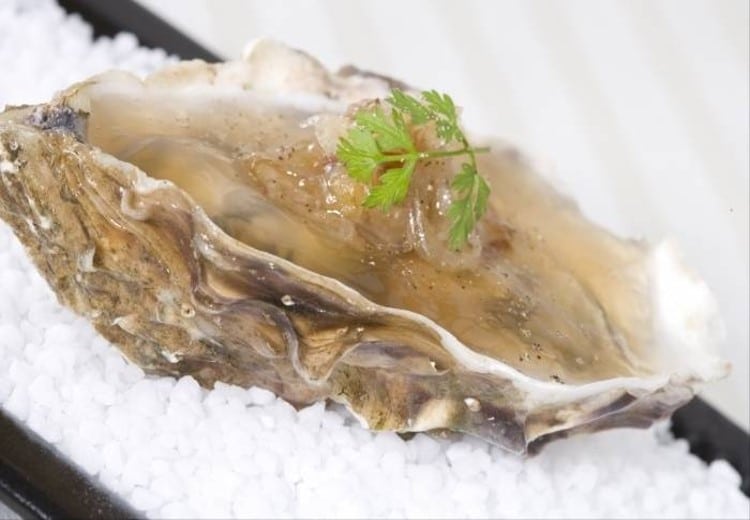 Huître en gelée au confit d’échalote Huître en gelée au confit d’échalotte