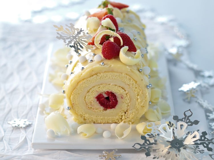 Bûche de Noël au chocolat blanc