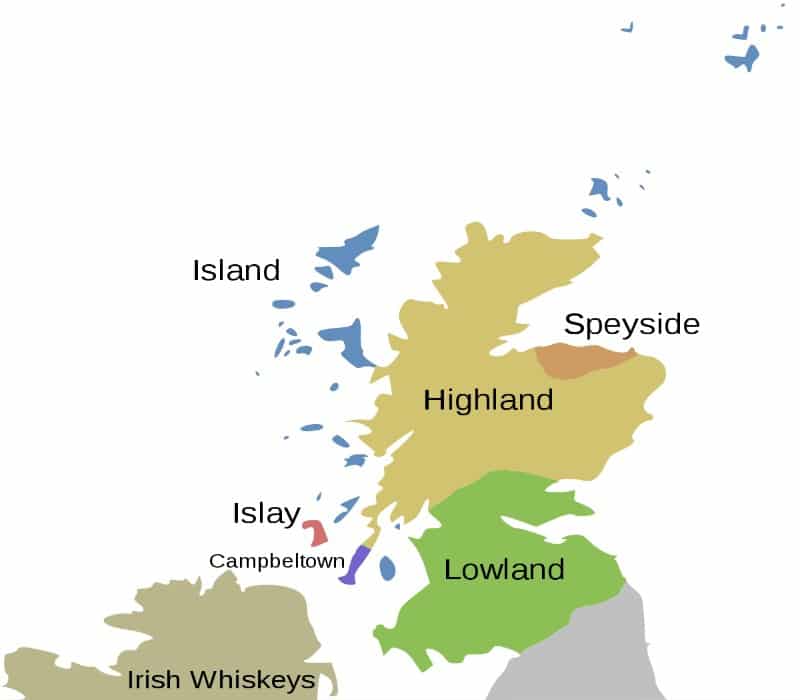 Régions de production du whisky écossais Régions de production du whisky écossais