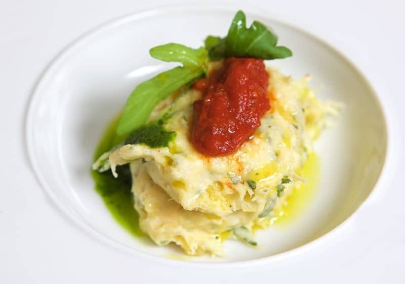 Brandade de morue au citron confit et coulis de tomate provençale