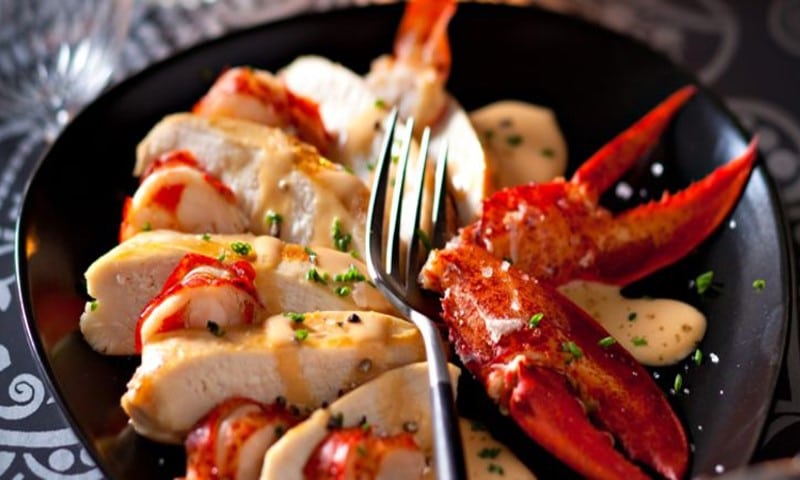 Duo de poularde et homard