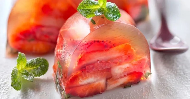 Aspic aux fraises Mara des bois Aspic aux fraises Mara des bois