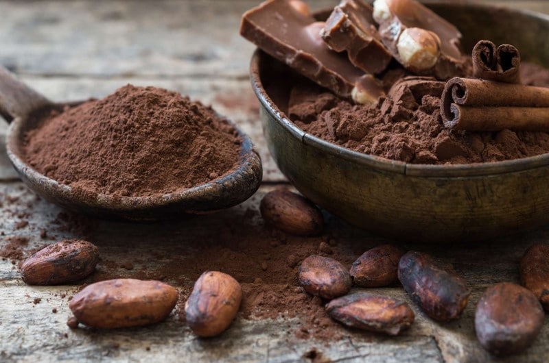 Cacao beans, cocoa and chocolate
