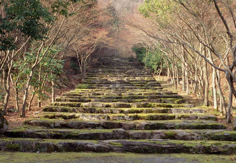 Les escaliers en terrasse de l’Aman Kyoto