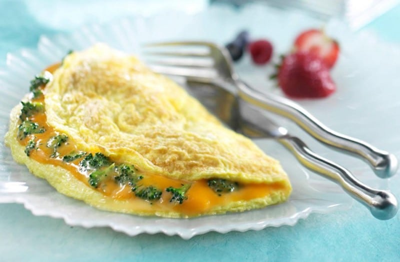 Omelette baveuse aux herbes