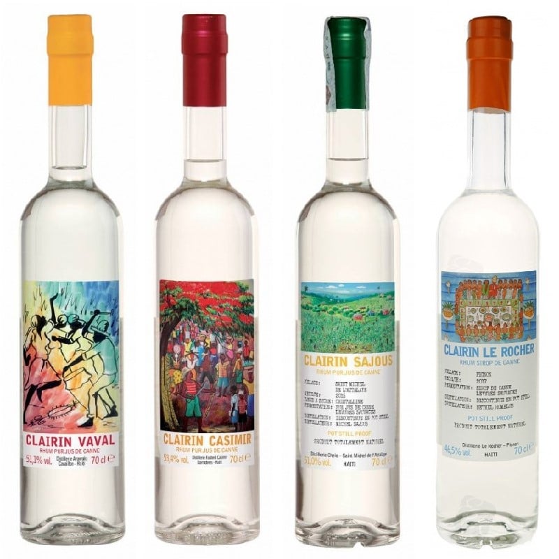 Diff&eacute;rentes bouteilles de clairin