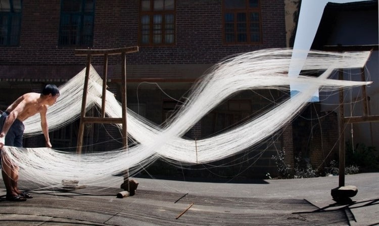 &Eacute;tirage &agrave; la main des nouilles Lāmi&agrave;n