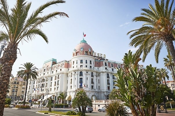 O Hotel Negresco na Promenade des Anglais em Nice