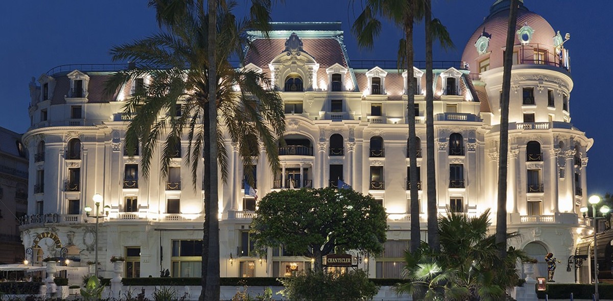 Geceleri Nice'deki Negresco oteli Geceleri Nice'deki Negresco oteli
