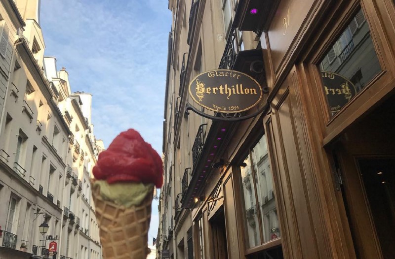 Geleira Berthillon na Île de la Cité em Paris