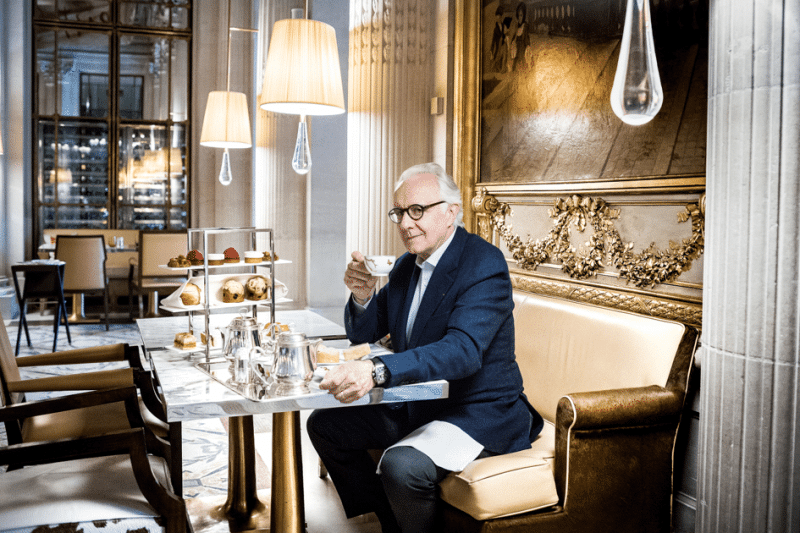 Alain Ducasse en 2018 au Salon de thé du Meurice à Paris Alain Ducasse en 2018 au Salon de thé du Meurice à Paris