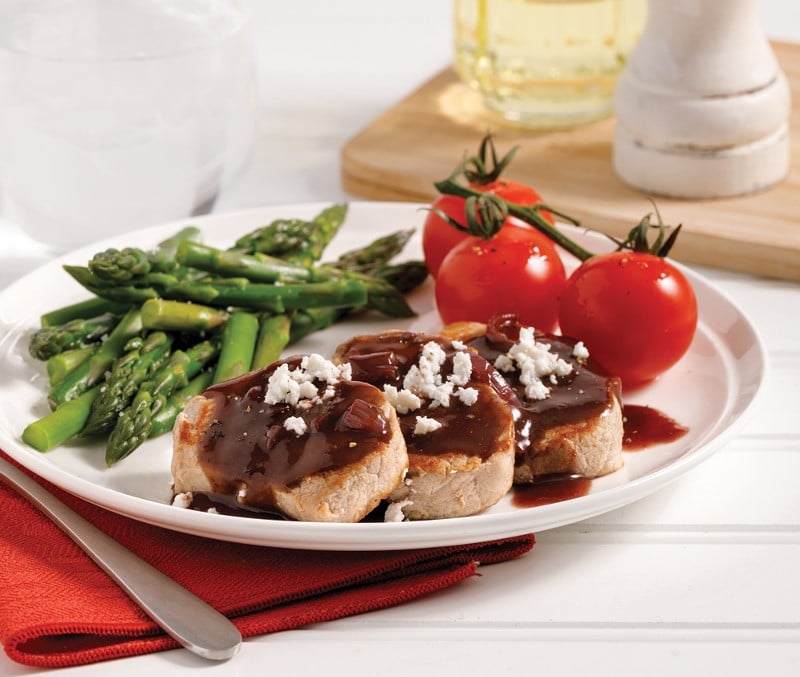 Médaillons de porc sauce vin rouge