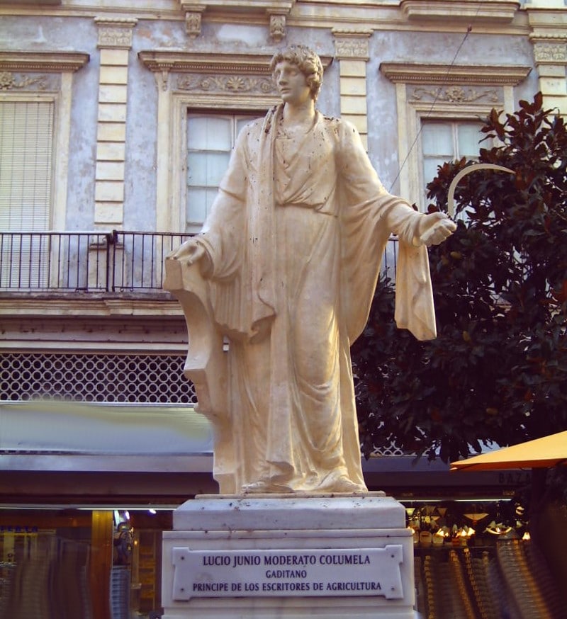 Statue de Columelle, plaza de las Florès à Cadix