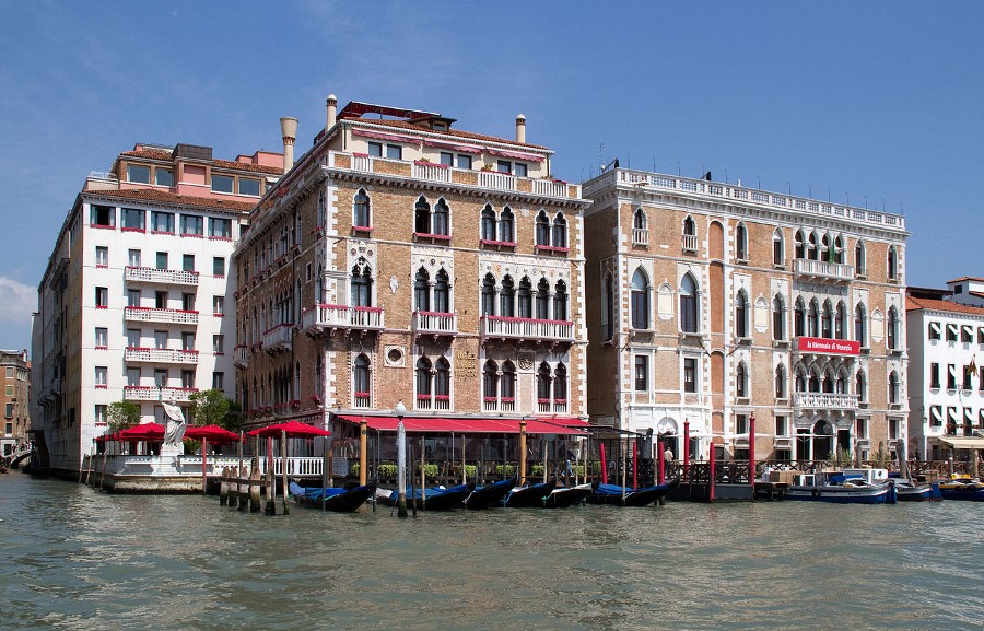 The Bauer hotel from the Grand Canal in Venice