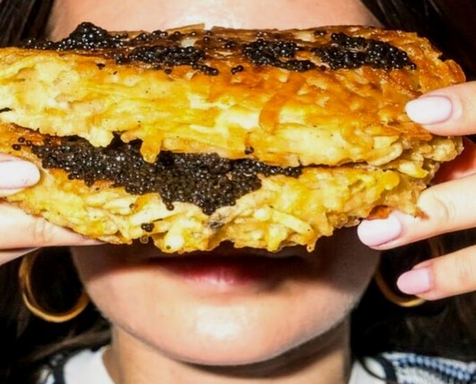 Galette de pomme de terre au caviar