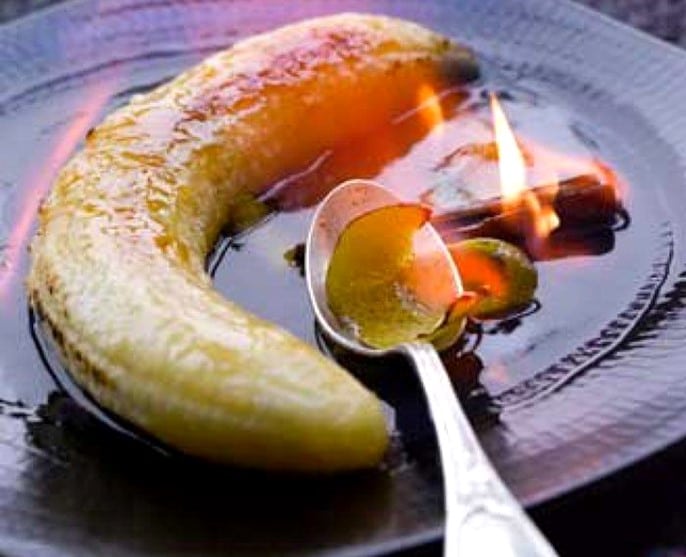 Banane flambée au rhum