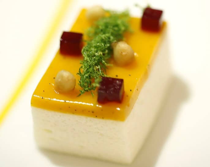 Bavarois de litchi et de mangue par Heston Blumenthal