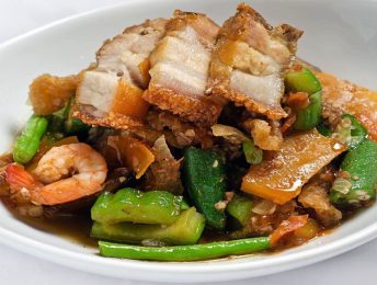 Plat de bagnet aux crevettes et légumes