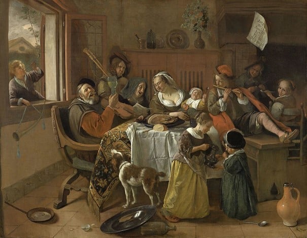 Maligayang Pamilya ng Dutch na pintor na si Jan Steen (1668)