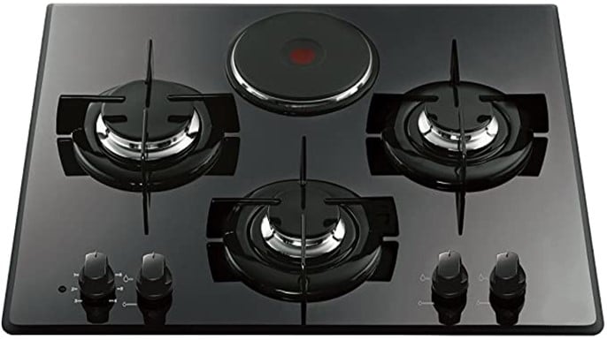 Mixed gas-electric hob