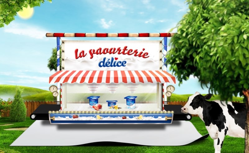 Reclameposter voor een yoghurtwinkel