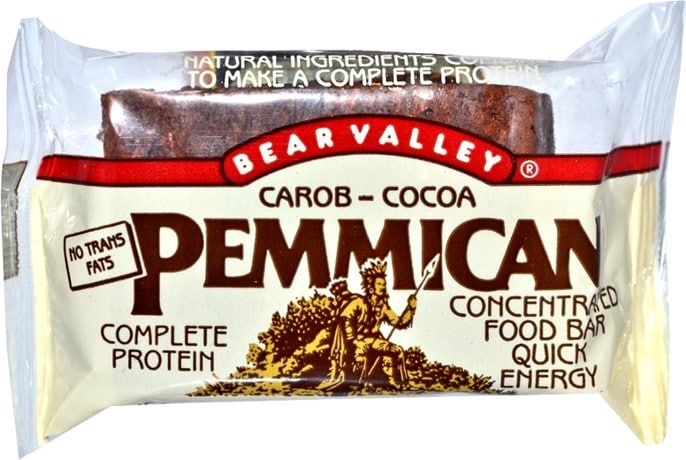 Bloque de pemmican en su envase