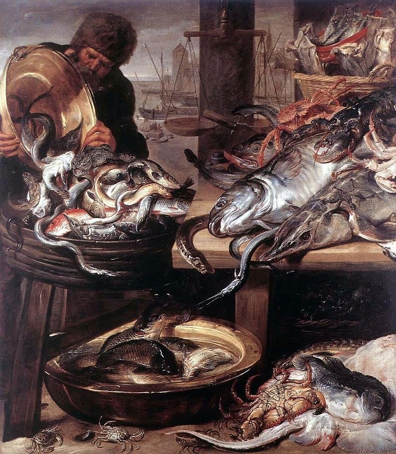 מוכר הדגים מאת צייר הבארוק הפלמי פרנס סניידרס