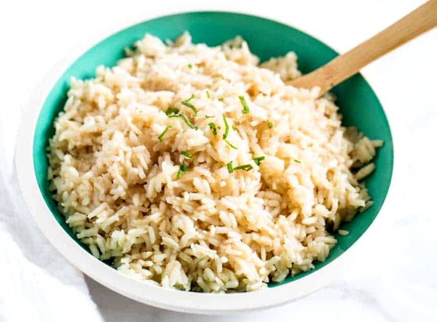 Rice pilaf cooked in fat